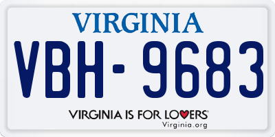 VA license plate VBH9683