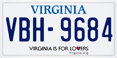 VA license plate VBH9684