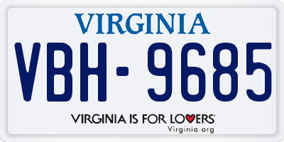 VA license plate VBH9685