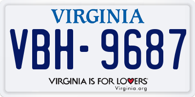 VA license plate VBH9687