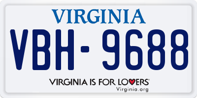 VA license plate VBH9688