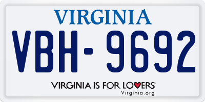 VA license plate VBH9692