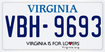 VA license plate VBH9693