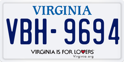 VA license plate VBH9694