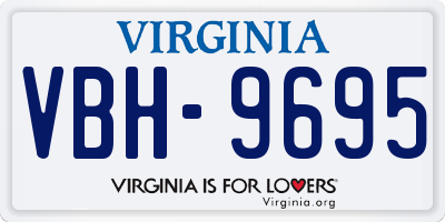 VA license plate VBH9695