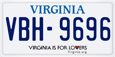 VA license plate VBH9696