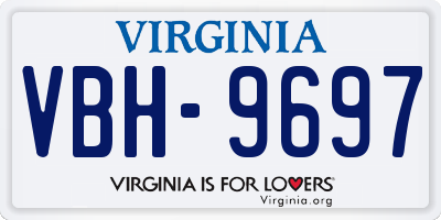 VA license plate VBH9697