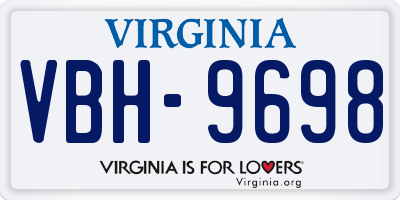 VA license plate VBH9698