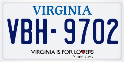 VA license plate VBH9702