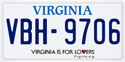 VA license plate VBH9706