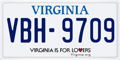 VA license plate VBH9709