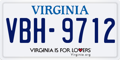 VA license plate VBH9712