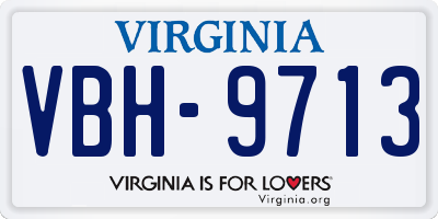 VA license plate VBH9713