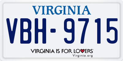 VA license plate VBH9715