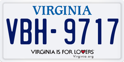 VA license plate VBH9717