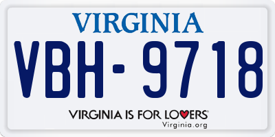VA license plate VBH9718