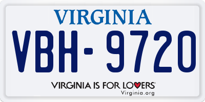 VA license plate VBH9720