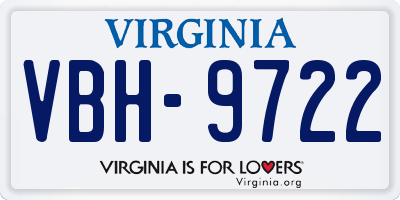 VA license plate VBH9722