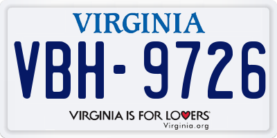 VA license plate VBH9726