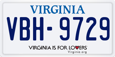 VA license plate VBH9729