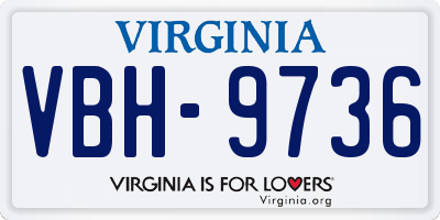VA license plate VBH9736