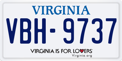 VA license plate VBH9737