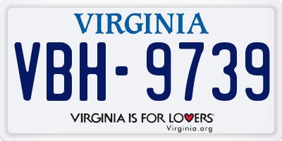 VA license plate VBH9739