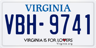 VA license plate VBH9741