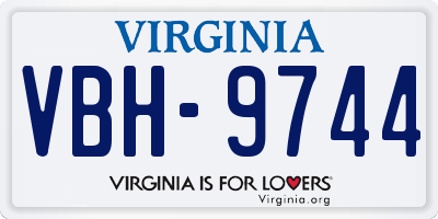 VA license plate VBH9744