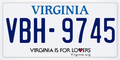 VA license plate VBH9745