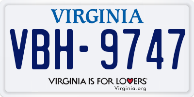 VA license plate VBH9747