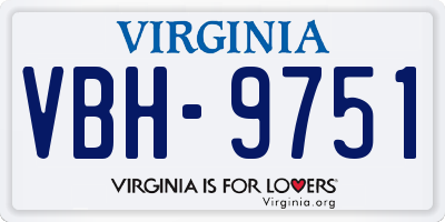 VA license plate VBH9751