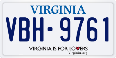 VA license plate VBH9761