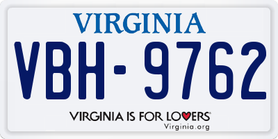 VA license plate VBH9762