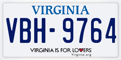 VA license plate VBH9764