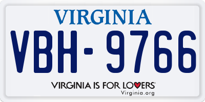 VA license plate VBH9766