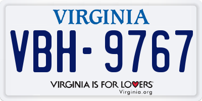 VA license plate VBH9767