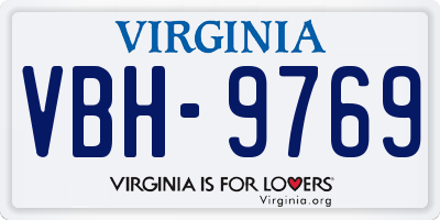 VA license plate VBH9769