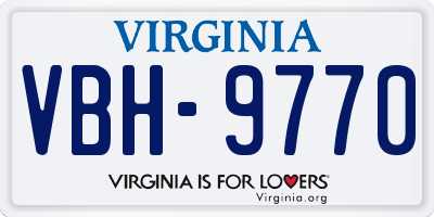 VA license plate VBH9770
