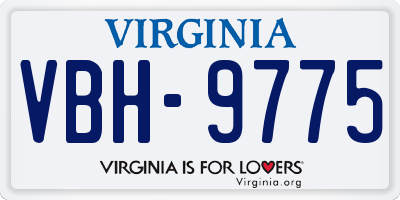VA license plate VBH9775