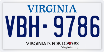 VA license plate VBH9786
