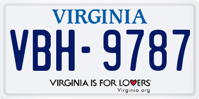 VA license plate VBH9787