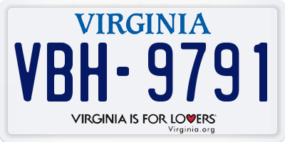 VA license plate VBH9791