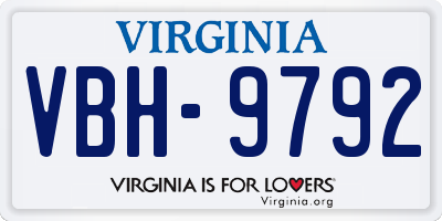 VA license plate VBH9792