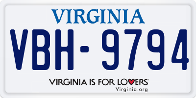VA license plate VBH9794