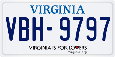 VA license plate VBH9797