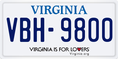 VA license plate VBH9800