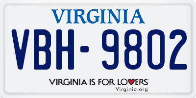 VA license plate VBH9802