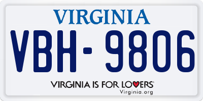 VA license plate VBH9806