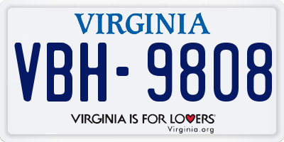 VA license plate VBH9808